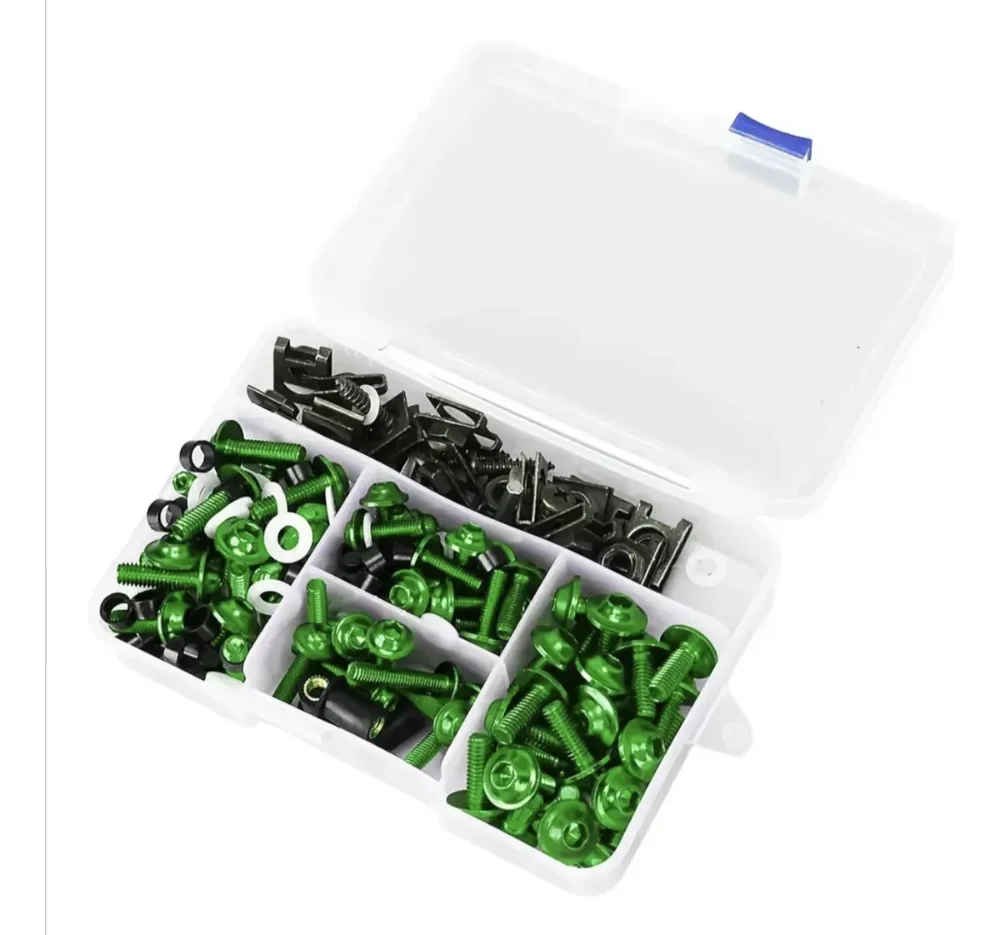BOX TORNILLOS ANODIZADOS 177 PZ VERDE