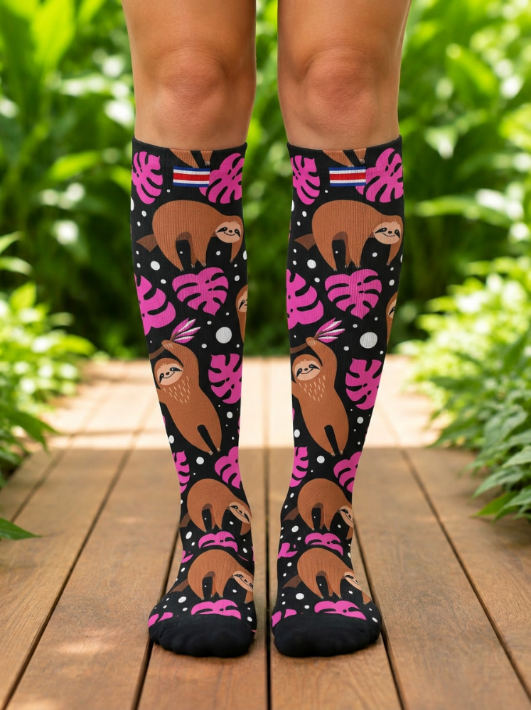 Medias Perezoso Fucsia Viaje