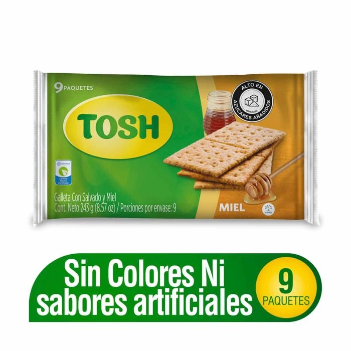 GALLETA TOSH MIEL PAQ X 9 UND 243 GM