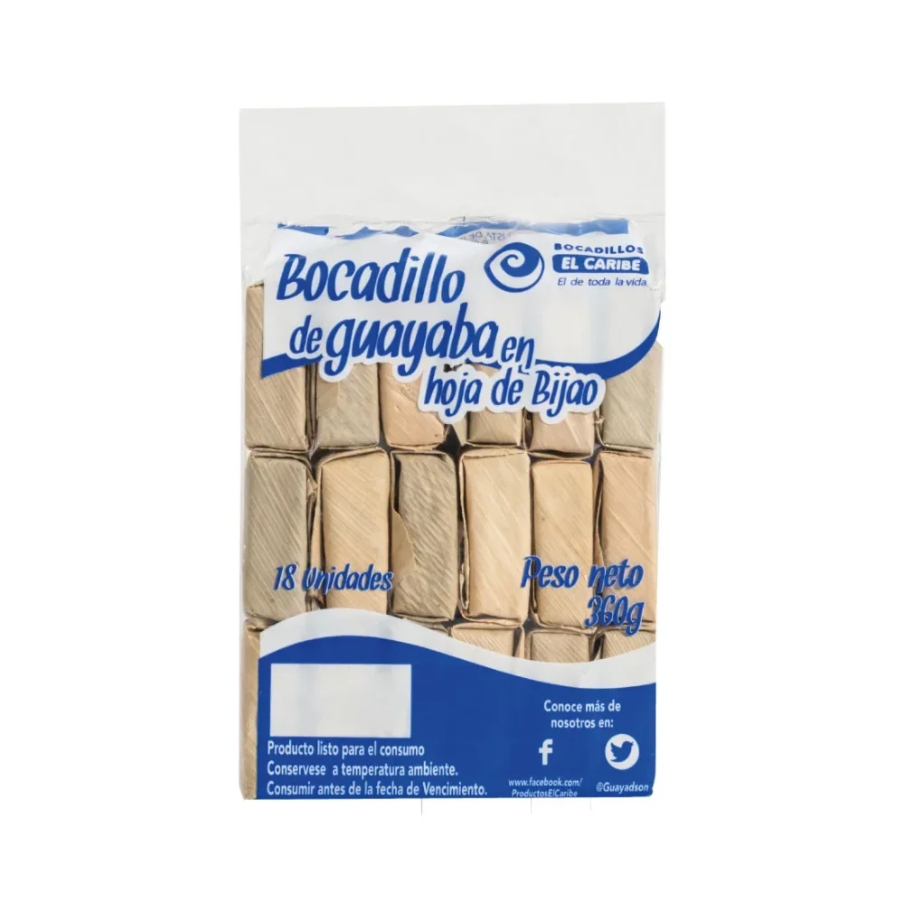 BOCADILLO DE GUAYABA EN HOJA DE BIJAO X18 UNDS