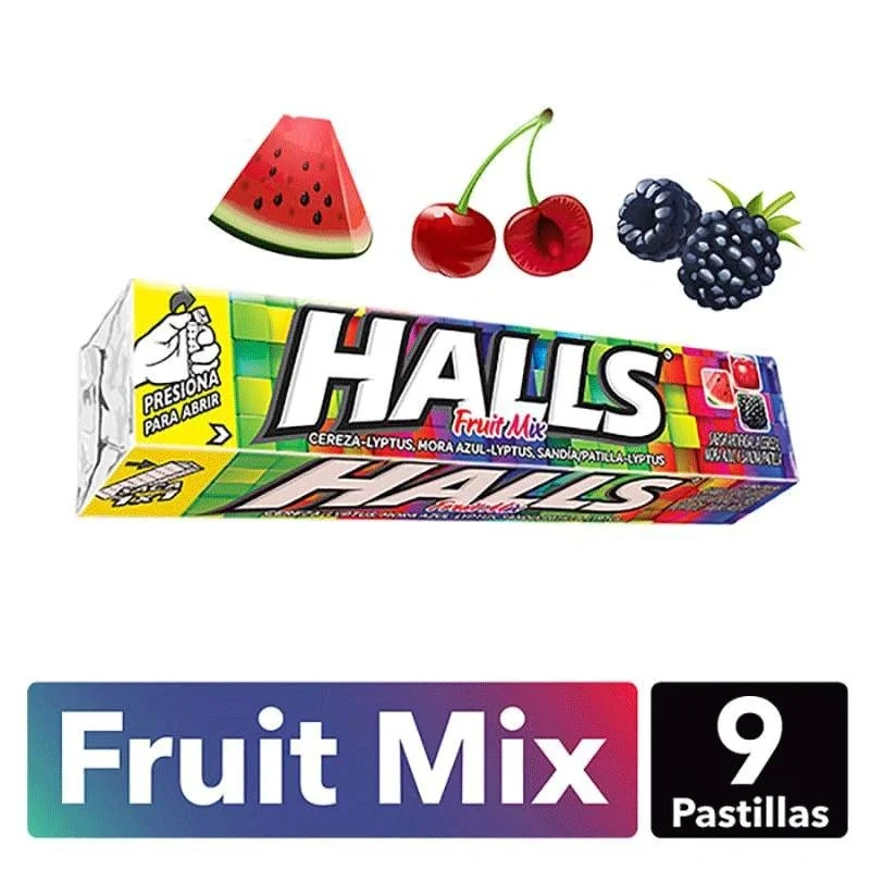 HALLS BARRA 9S FRUIT MIX X25.2GR