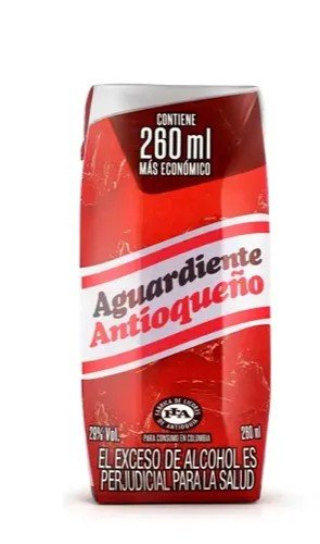 AGUARDIENTE ROJO X260CC TETRA