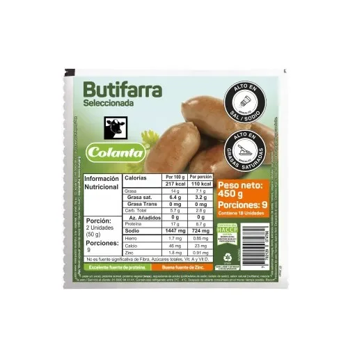BUTIFARRA X250GR COLANTA