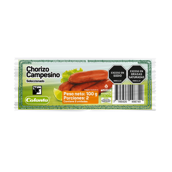 CHORIZO CAMPESINO X2UNDX50GR COLANTA