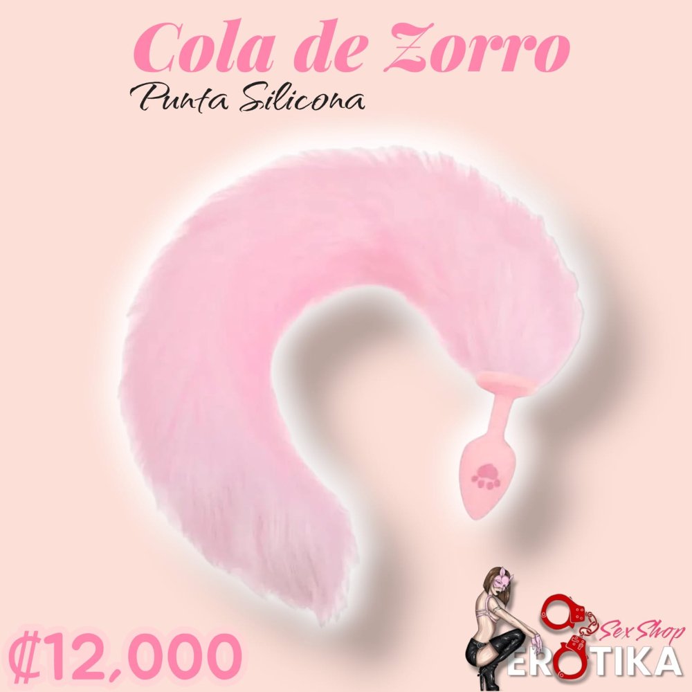 Plug silicona cola de zorro Rosa