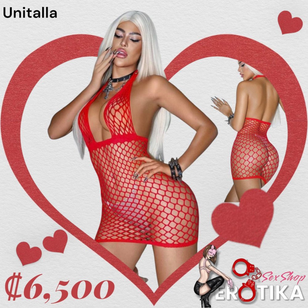 Vestido de malla rojo