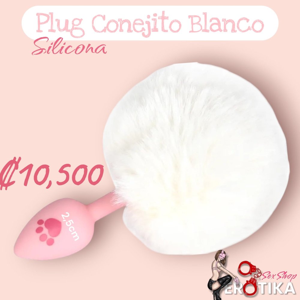 Plug silicona conejita blanca