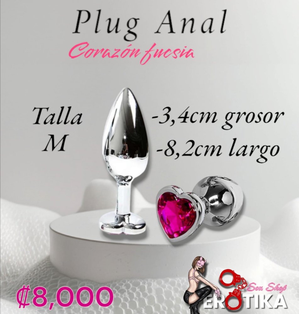Plug corazón rosado M