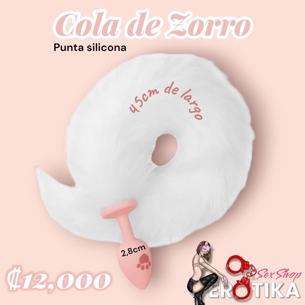 Plug silicona cola de zorro Blanca