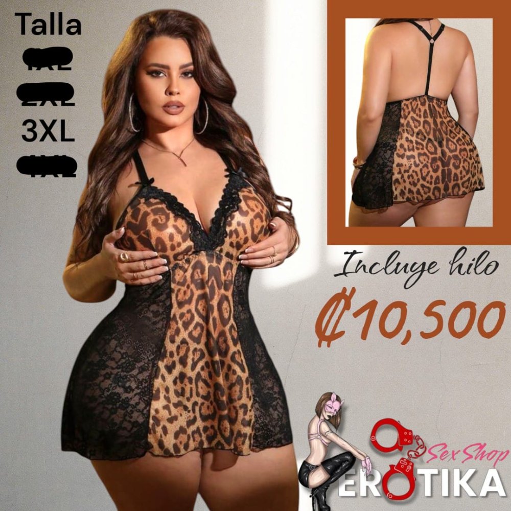 Vestido leopardo talla plus