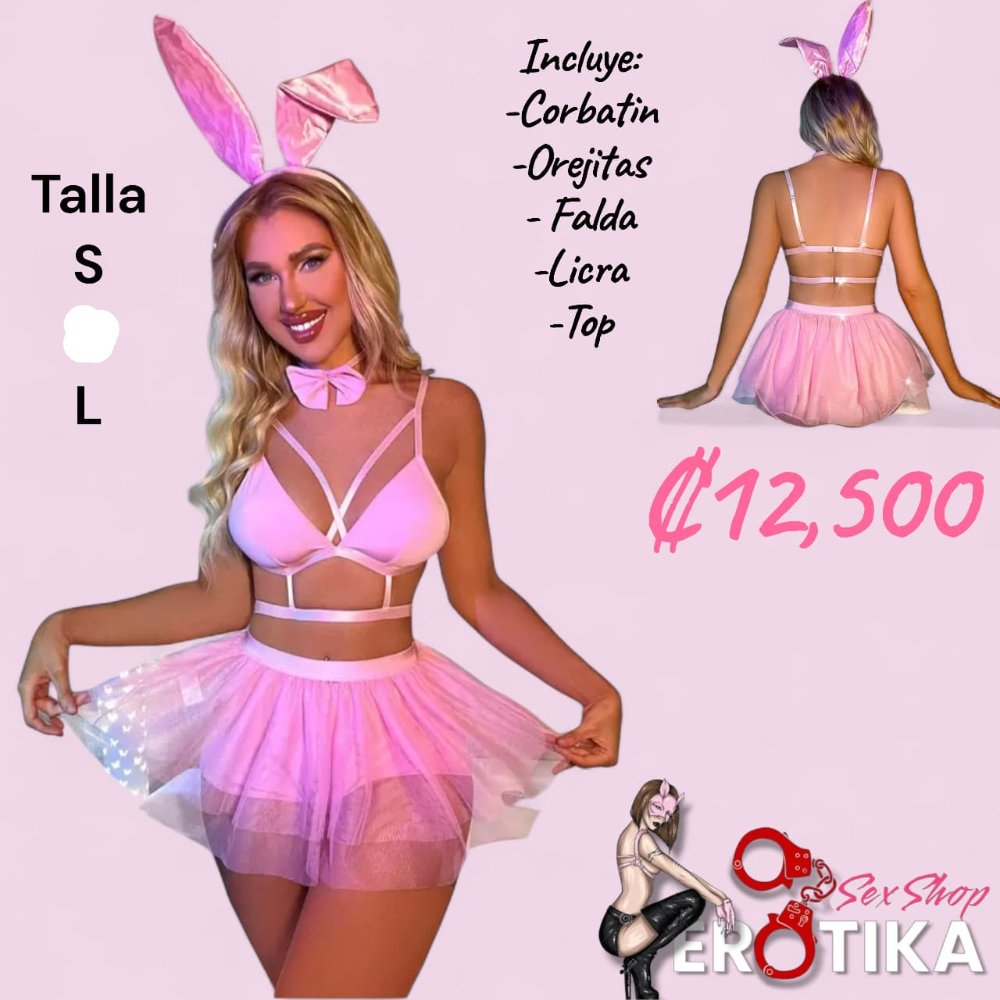 Traje coneja rosa
