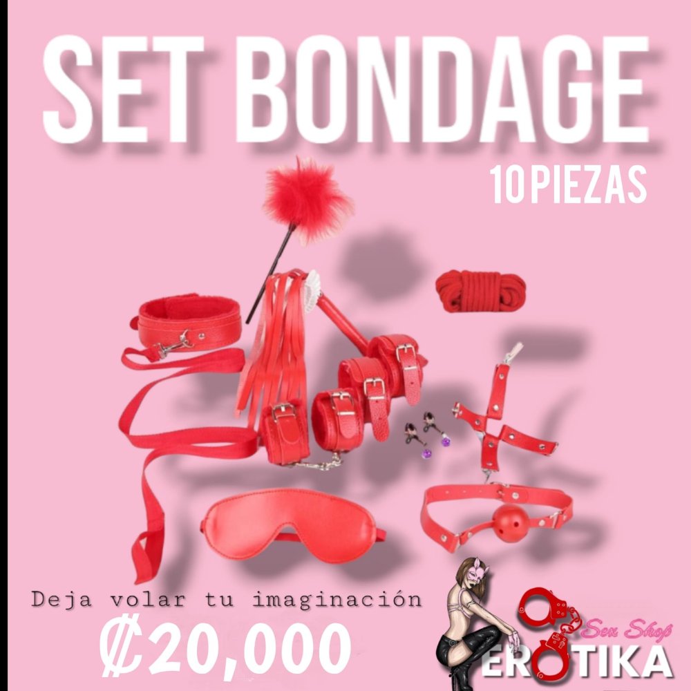Set BDSM 10 piezas rojo
