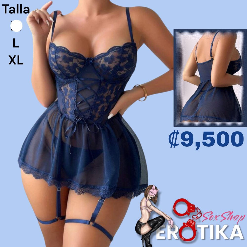 Azul con liguero