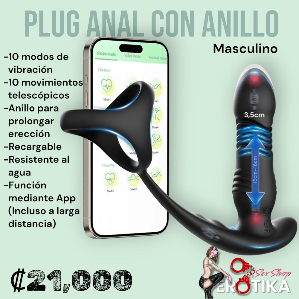 Anillo con plug anal (Bluetooth)