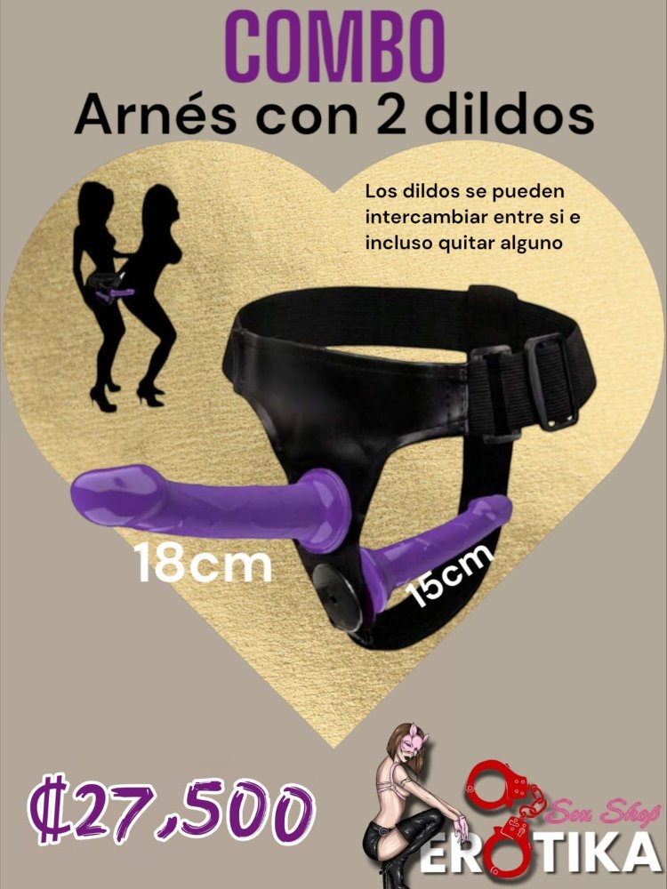 Arnés con 2 dildos
