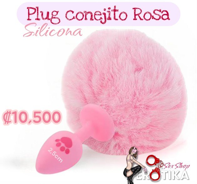 Plug silicona conejita rosa
