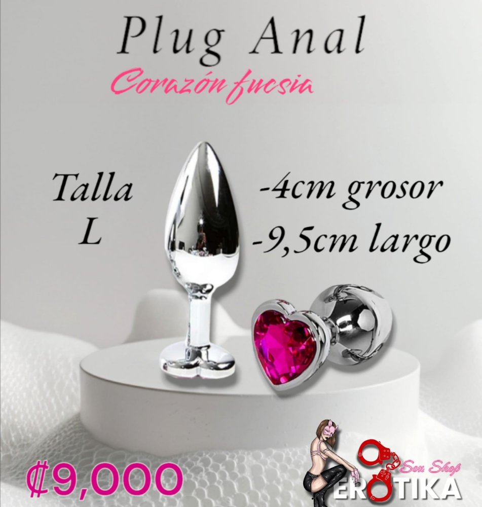 Plug corazón rosado L