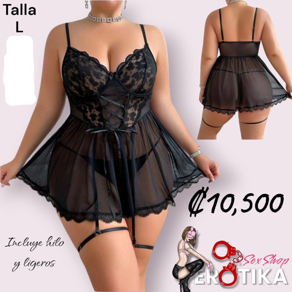 Vestido Negro con ligueros