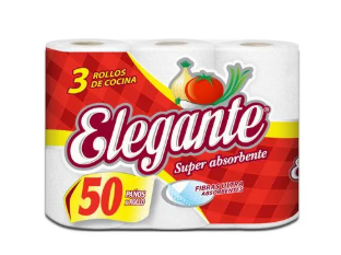 BOLSON ROLLO COCINA ELEGANTE 50 PAÑOS. PACK X8