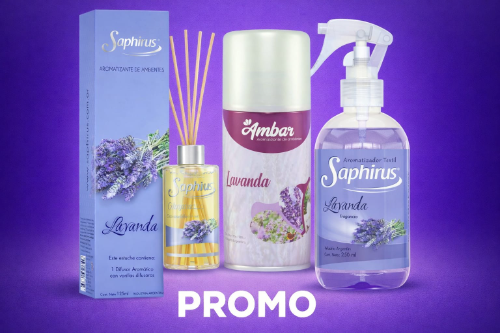 Promo Saphirus aerosol ambar , perfumina , varilla