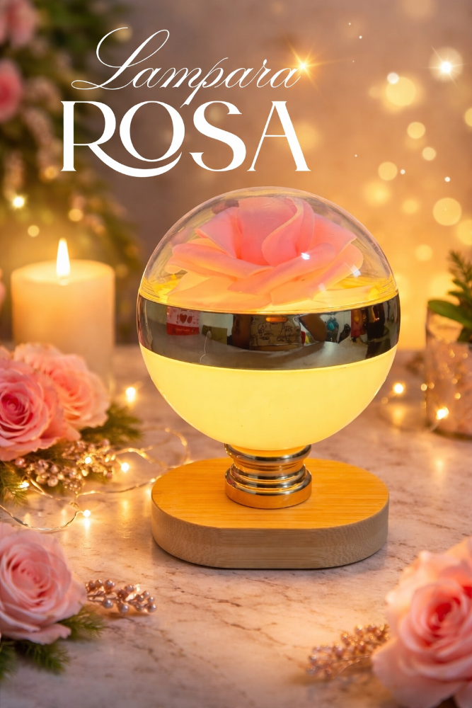 LAMPARA ROSA LED DE LUJO