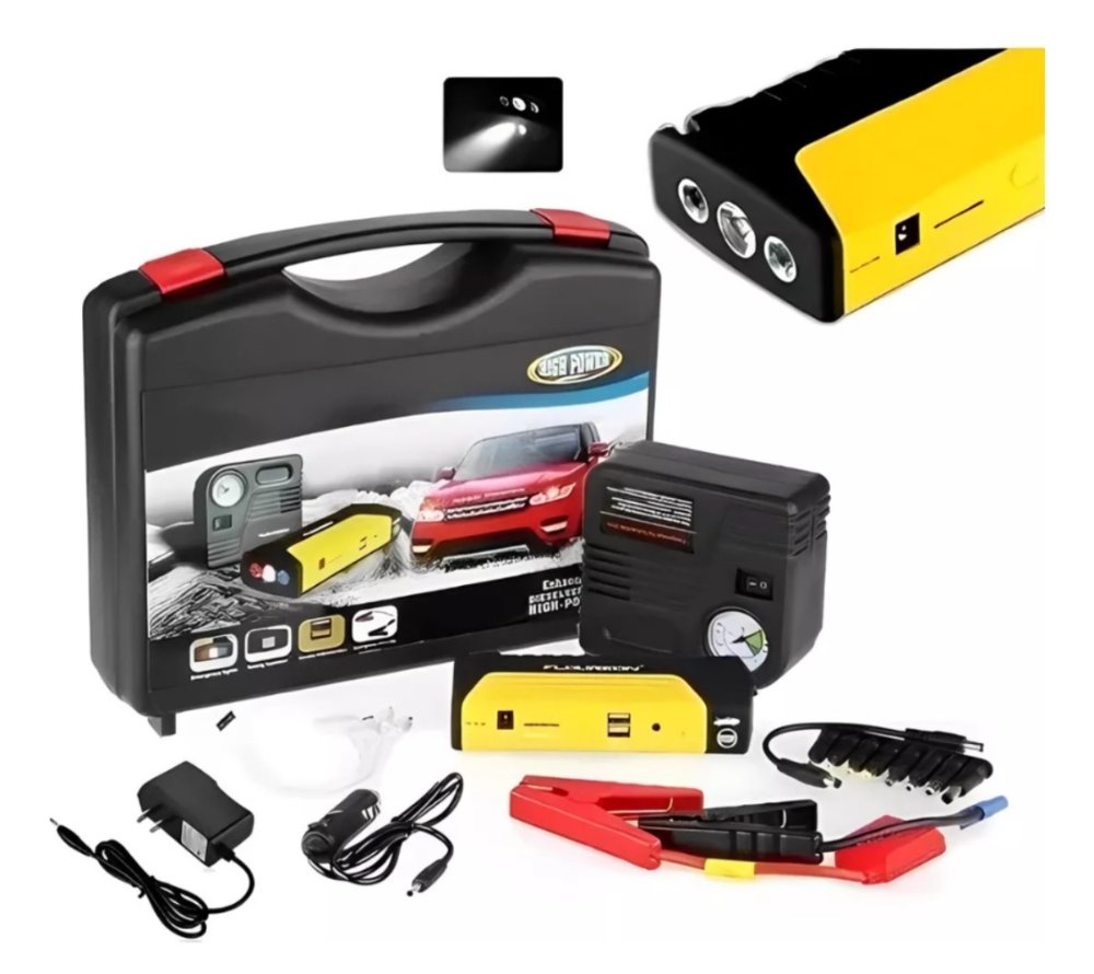 INICIADOR DE BATERÍA + MINI COMPRESOR 50800mAh