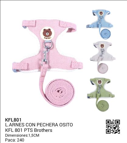 Arnes con pechera osito KFL 801 Brothers