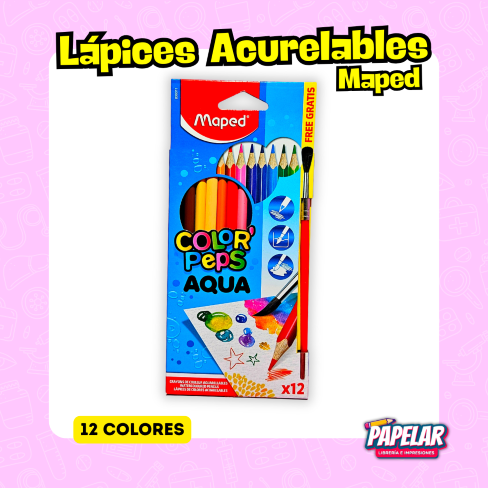 LAPICES ACUARELABLES X 12 MAPED