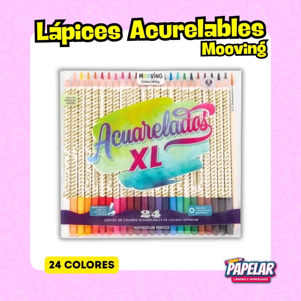 LAPICES ACUARELABLES X 24 MOOVING
