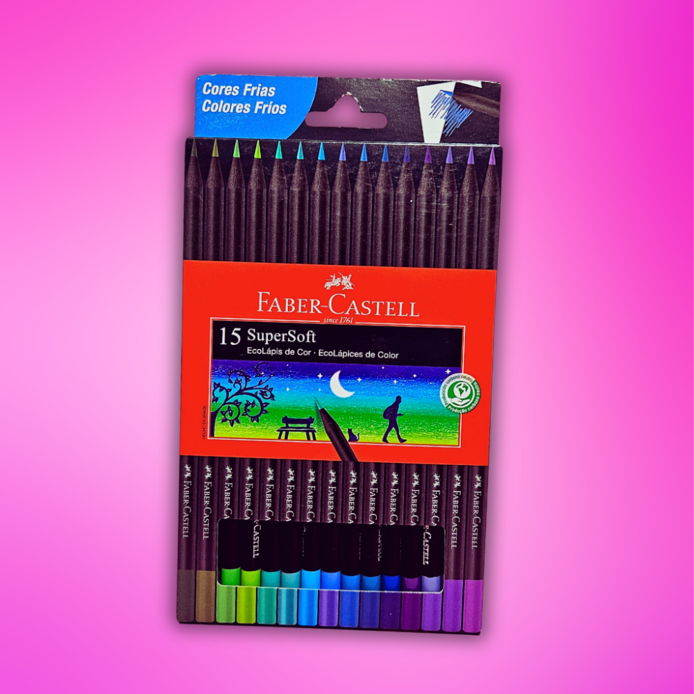 LAPICES SOFT FABER CASTELL X15 COLORES FRIOS