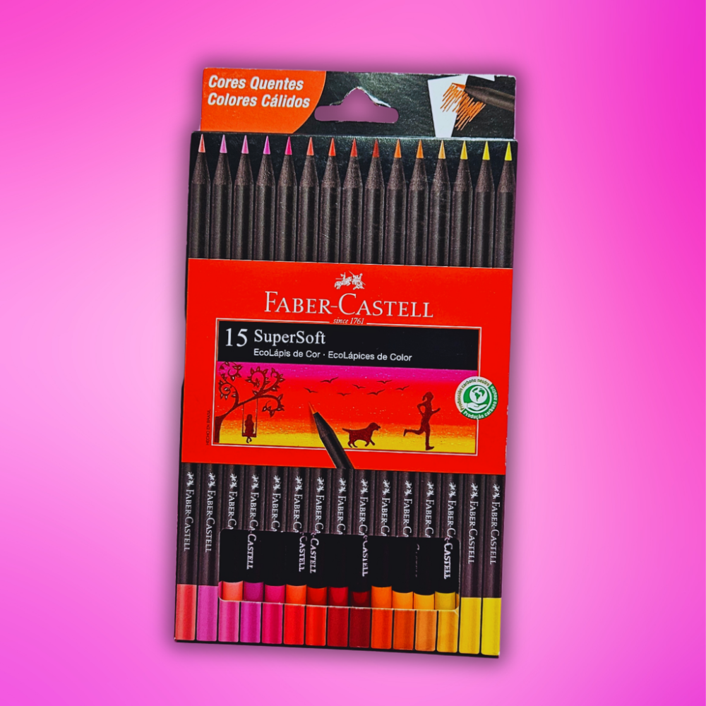 LAPICES SOFT FABER CASTELL X15 COLORES CALIDOS