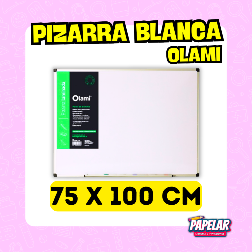 PIZARRA BLANCA 75 X 100 OLAMI