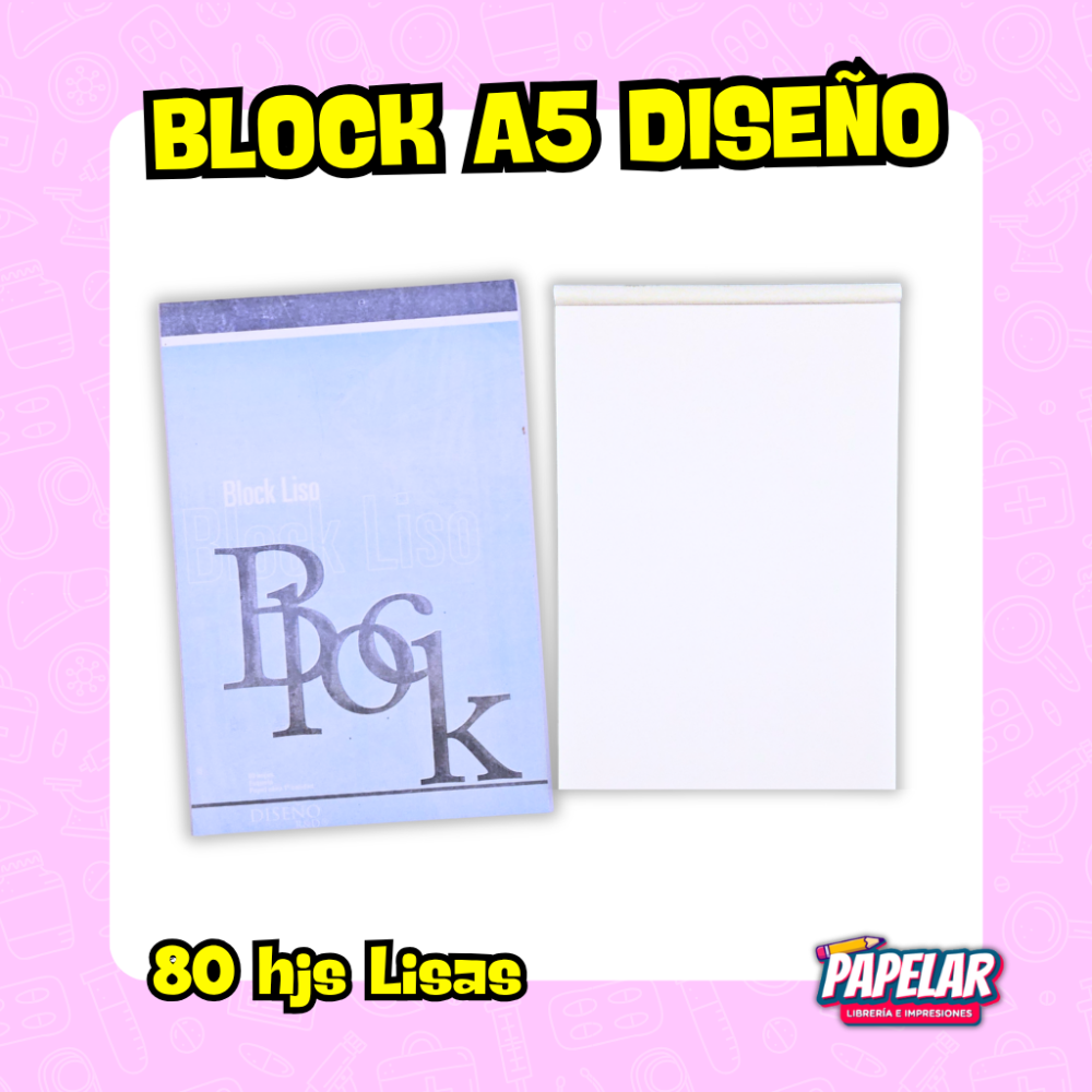 BLOCK A5 LISO DISEÑO x80HJS ESQUELA