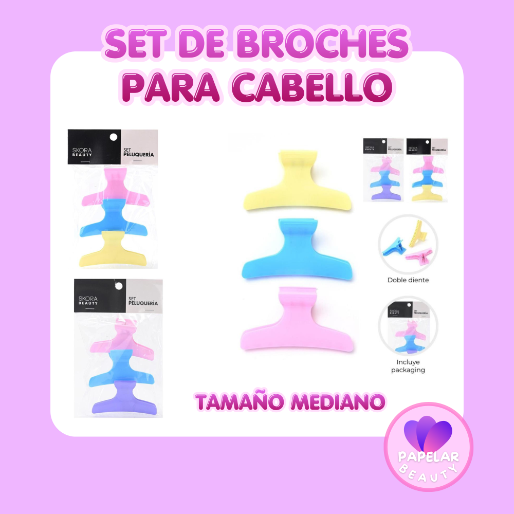 SET DE BORCHES PARA EL PELO X3 SKORA