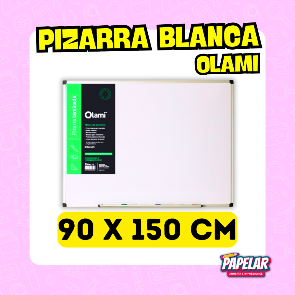 PIZARRA BLANCA 90 X 150 OLAMI