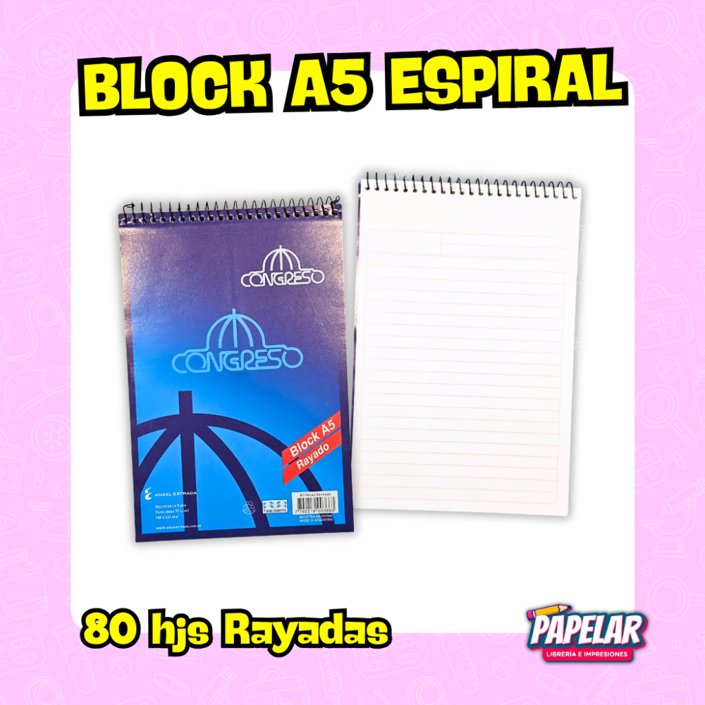 BLOCK A5 ESPIRAL RAYADO CONGRESO