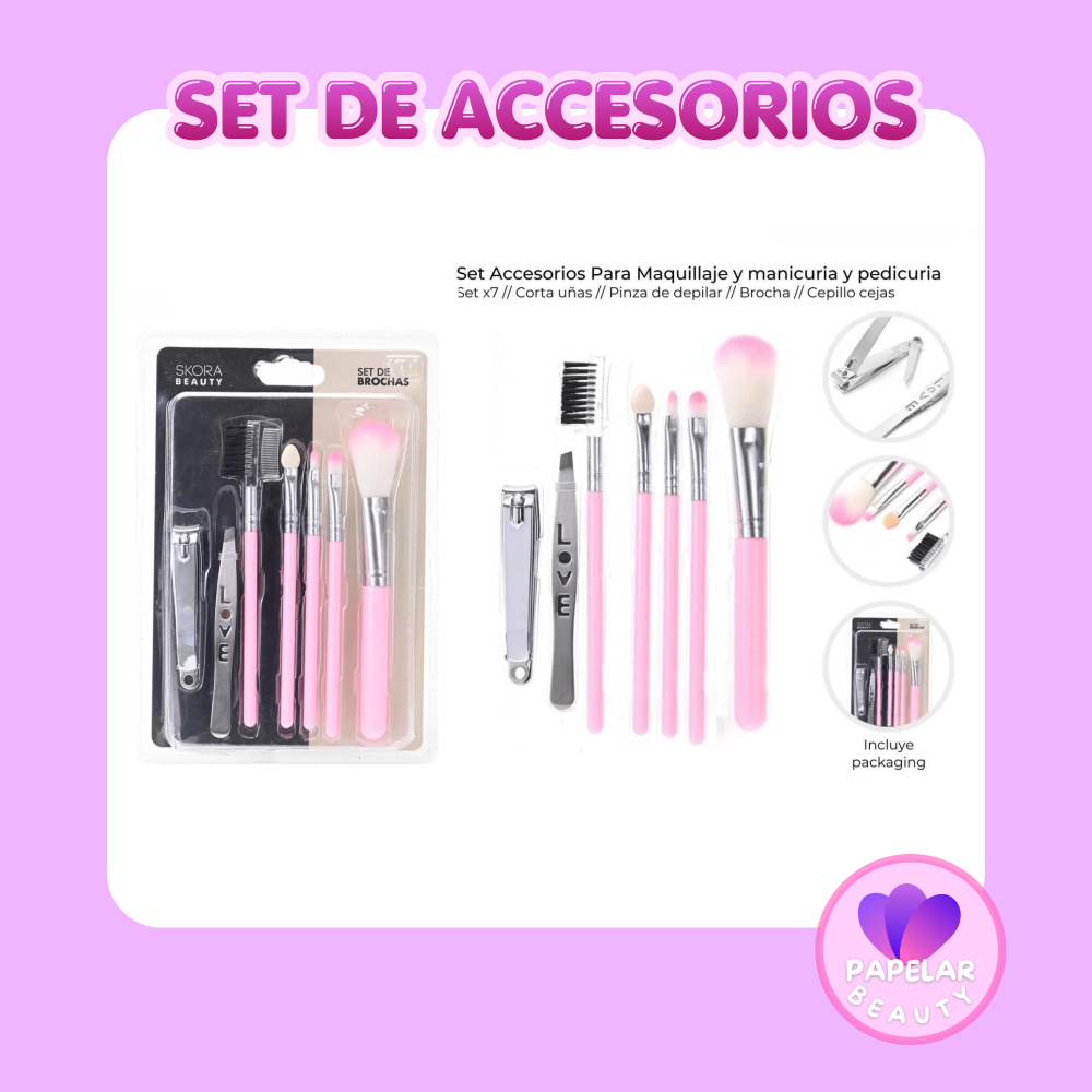 SET DE ACCESORIOS PARA MAQUILAJE X7
