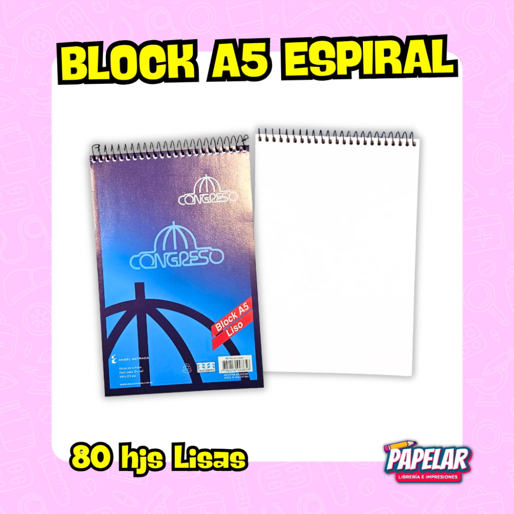 BLOCK A5 ESPIRAL LISO CONGRESO