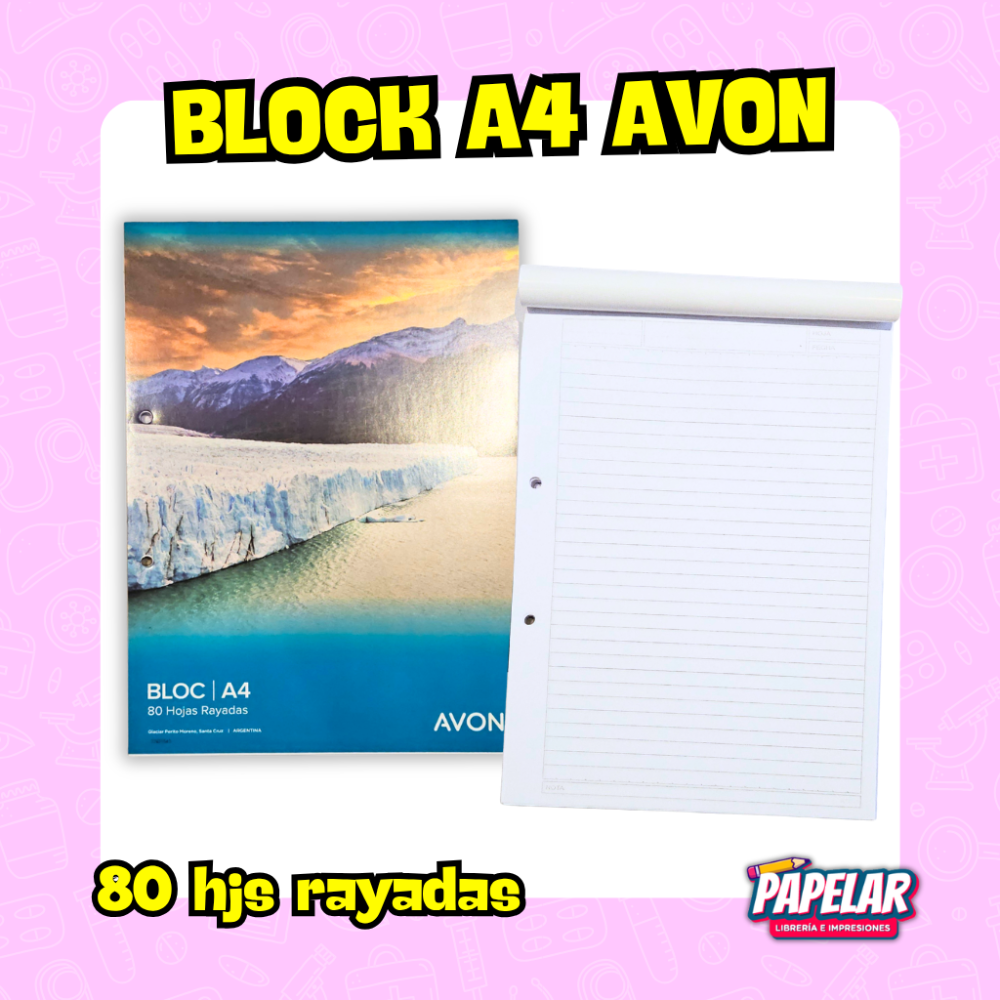 BLOCK AVON A4 X 80 HJS rayado