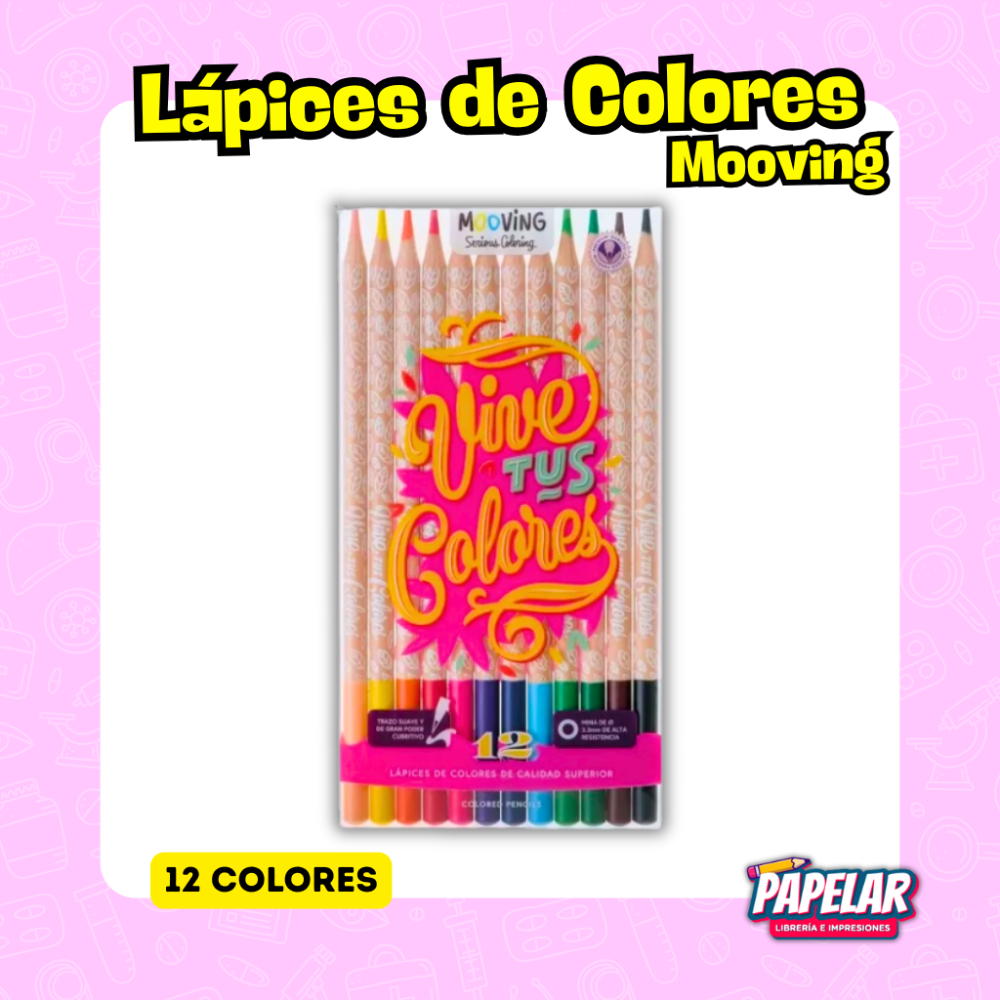 LAPICES MOOVING X 12 COLORES