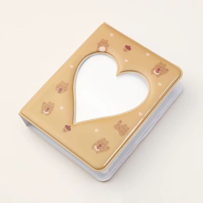 BINDER PEQUEÑO CORAZON PASTEL ARDILLA NARANJA