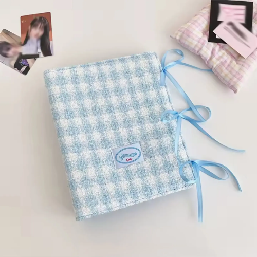 BINDER GANCHO CUADROS CELESTE