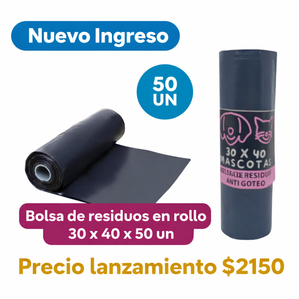 Bolsa de residuos en rollo 30 x 40 x 50 un