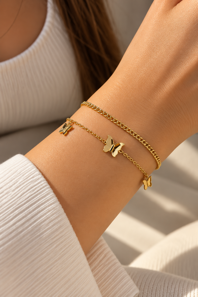 Pulsera doble Mariposa