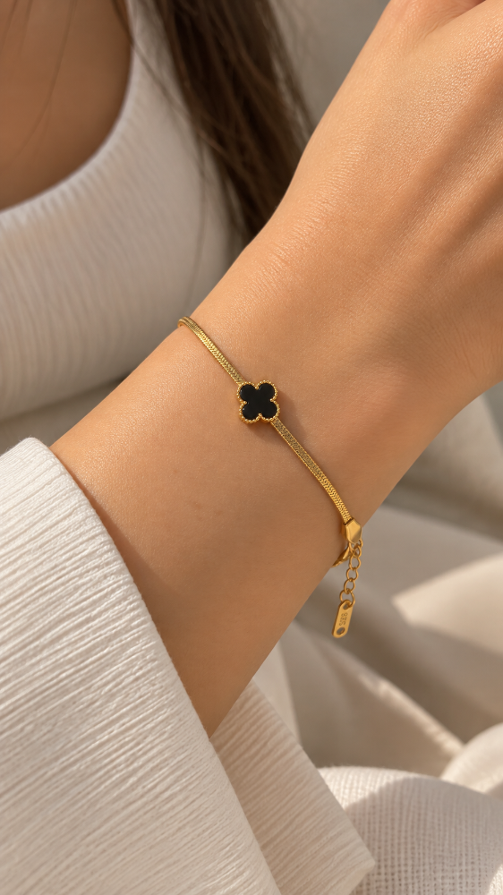 Pulsera Van Cleff plano Negro