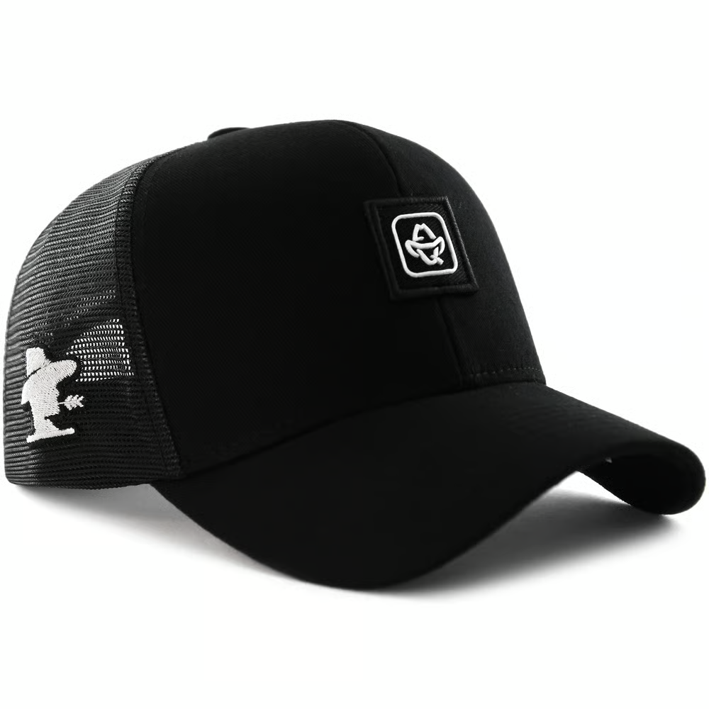 Boné Sacudido's - Logo Estilizado - Preto - 6 Gomos