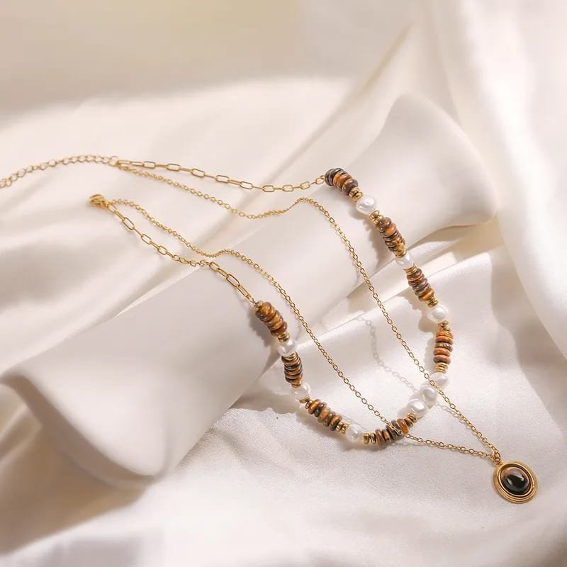 COLLAR OJO DE TIGRE DOBLE ACERO PREMIUM
