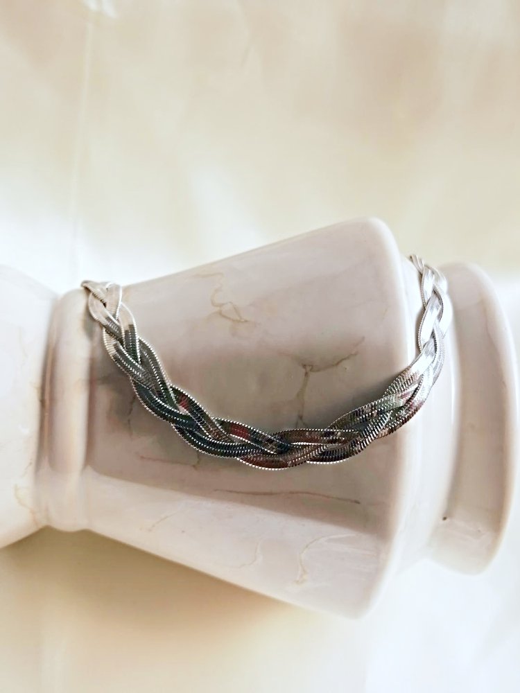 COLLAR TRENZADO ACERO INOX. SILVER
