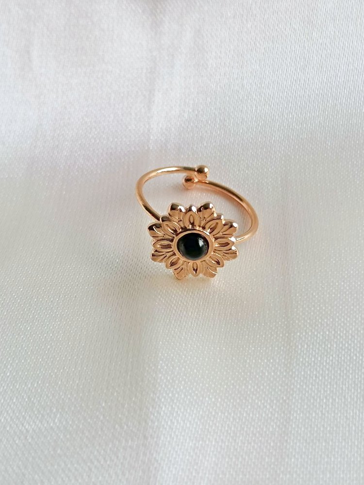 ANILLO OJO DE TIGRE FLOR