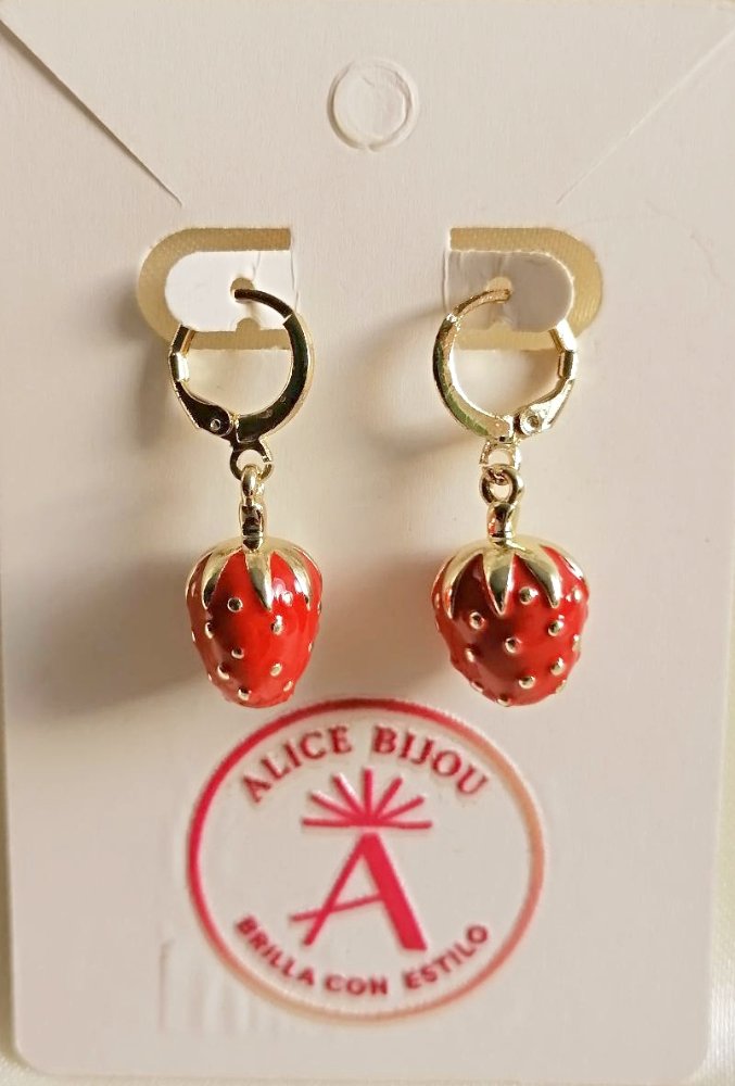 ARETES ARGOLLAS FRESA GLOBE GOLD